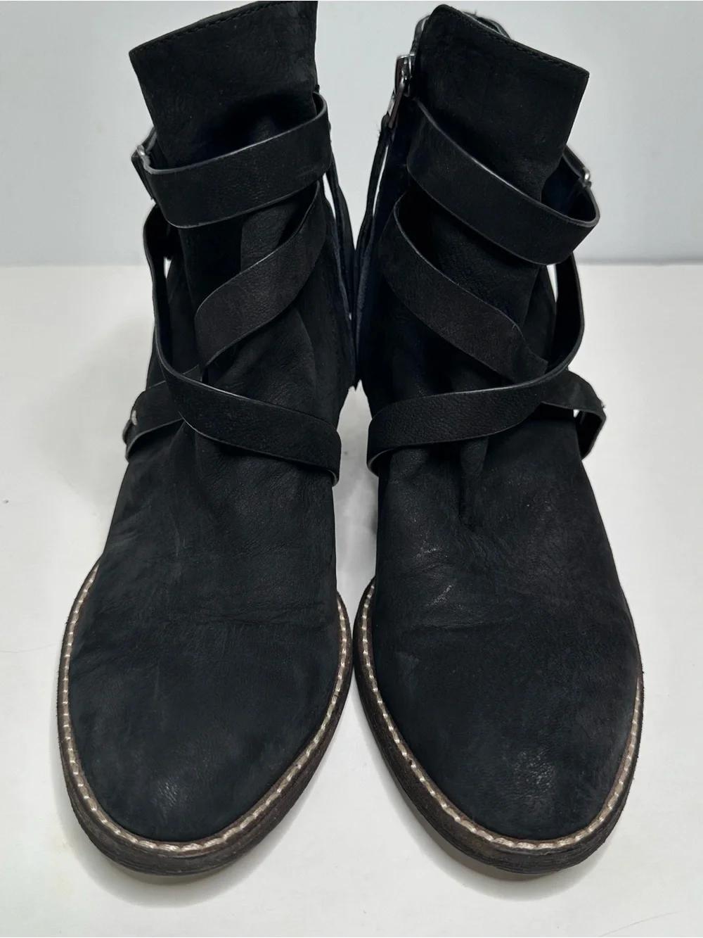 Sam Edelman Merton Black Suede Leather Ankle Booties Size 9